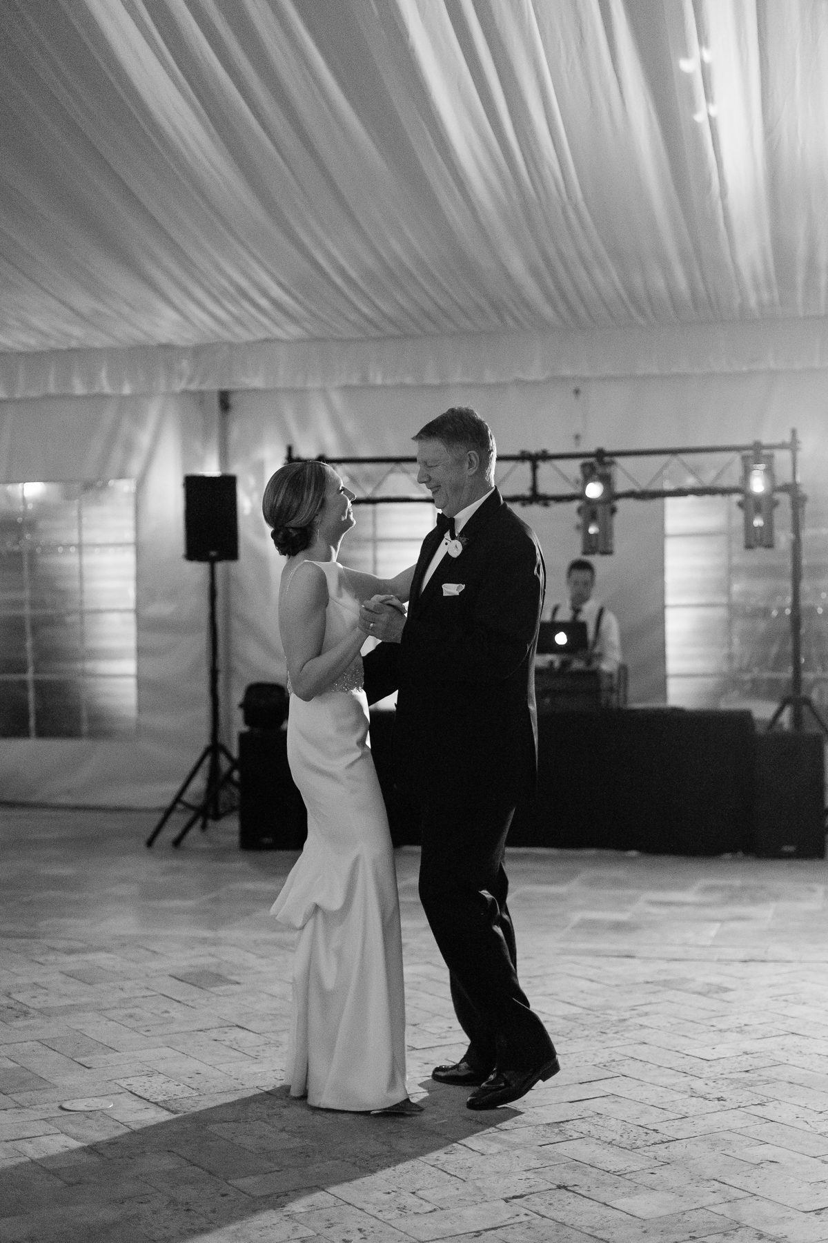 First dance in black and white